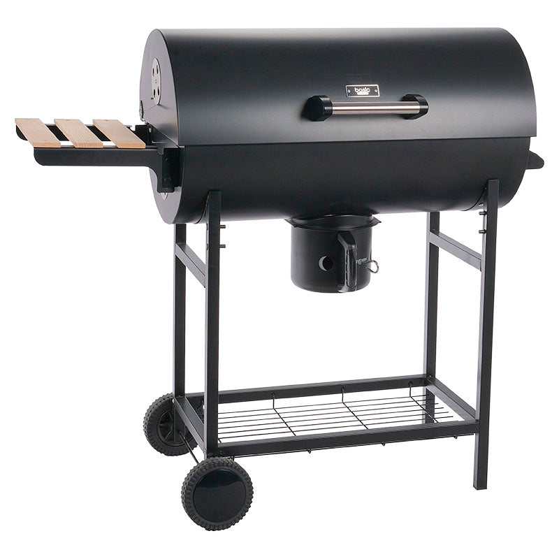 Barrel charcoal grill 1 grid black 117 x 48 x 101.5 cm Basic Living
