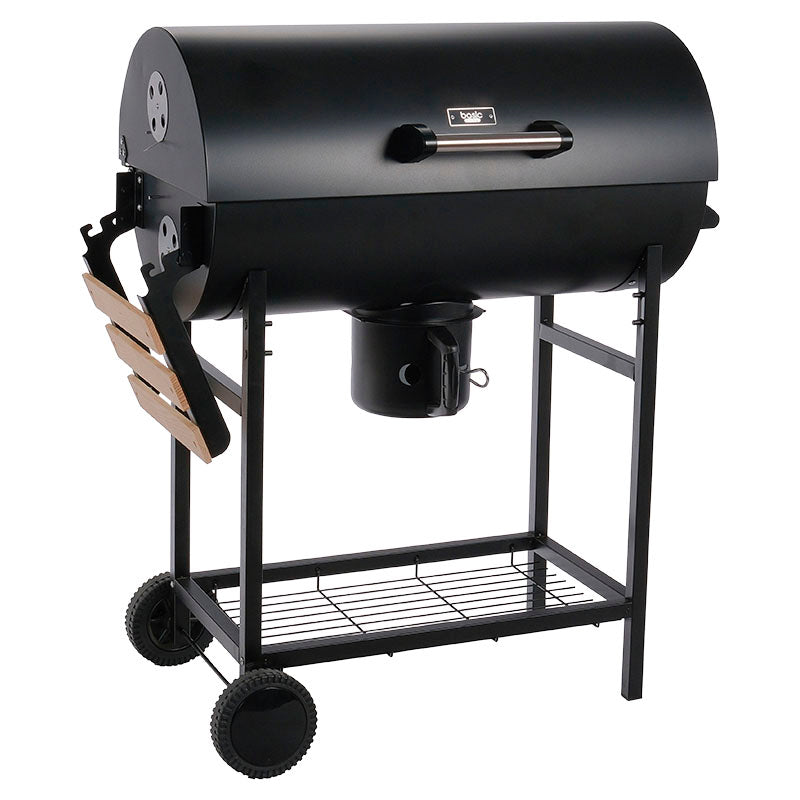 Barrel charcoal grill 1 grid black 117 x 48 x 101.5 cm Basic Living