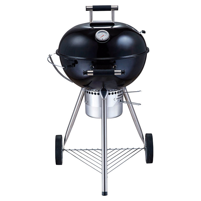Charcoal grill 1 black grate with pizza accessory 57 x 68 x 125 cm Basic Living