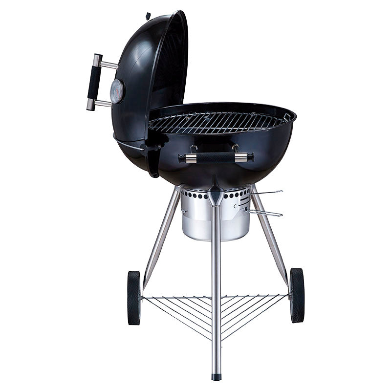 Charcoal grill 1 black grate with pizza accessory 57 x 68 x 125 cm Basic Living