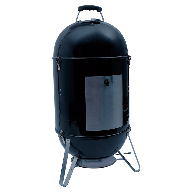 Parrilla y ahumador carbón 1 rejilla negra 46,5 x 46,5 x 102 cm Basic Living