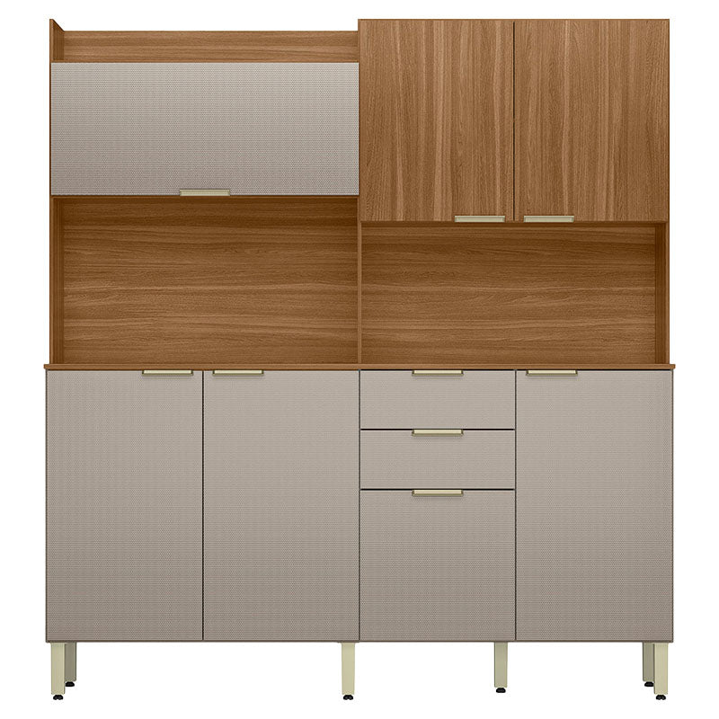 Mueble auxiliar de cocina freijo y pitaya 194 x 178 x 38 cm