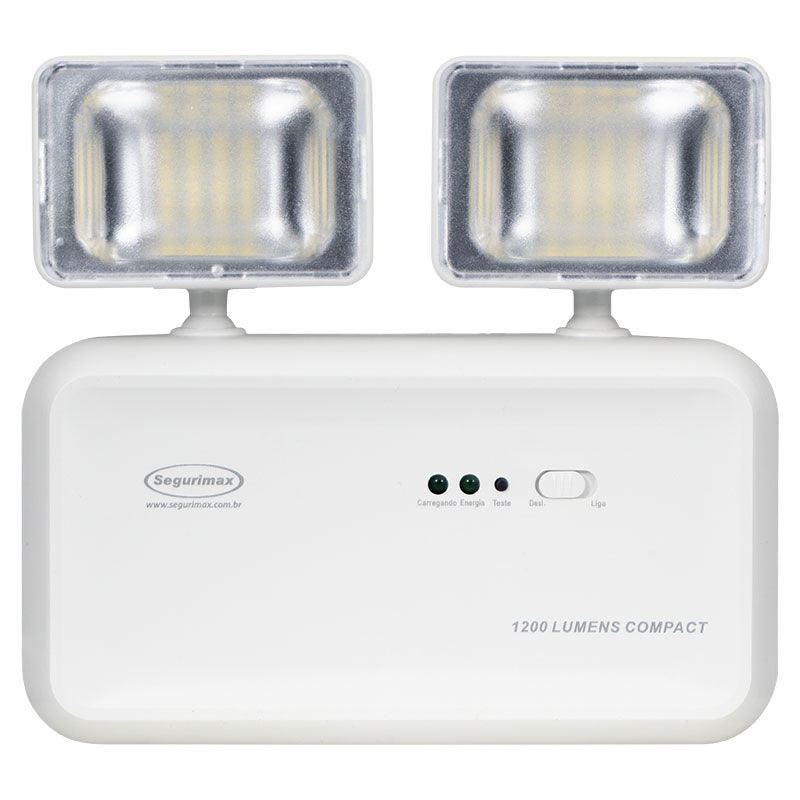 Lampara de emergencia LED comercial empotrable 2 luces 2,4 W 6000 K