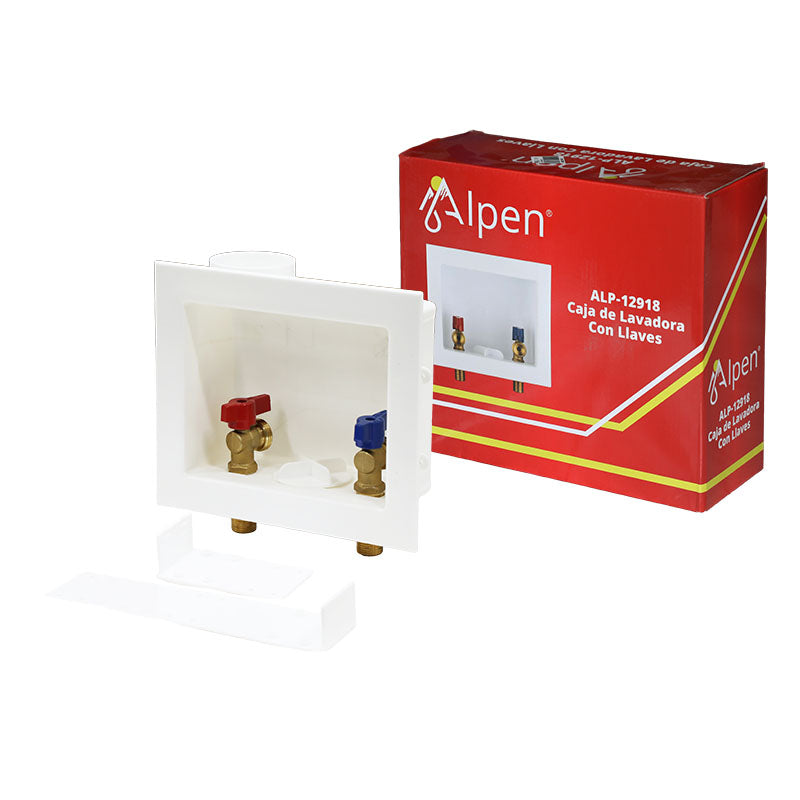 Recessed Washing Machine Box with Valves 11 x 27 x 24 cm