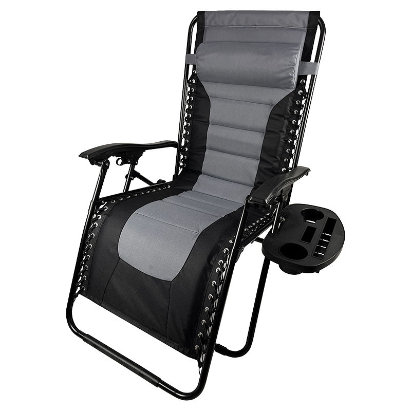 Silla gravedad 0 acero y tela mate negra Basic Living
