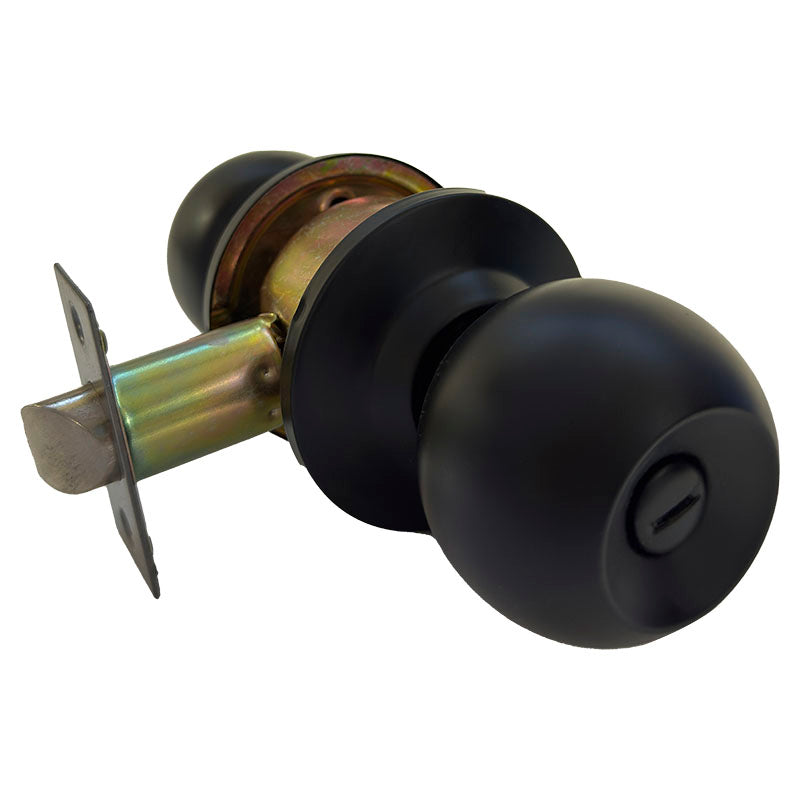 Pomo con llave cerradura y pestillo acero inoxidable negro Tezza