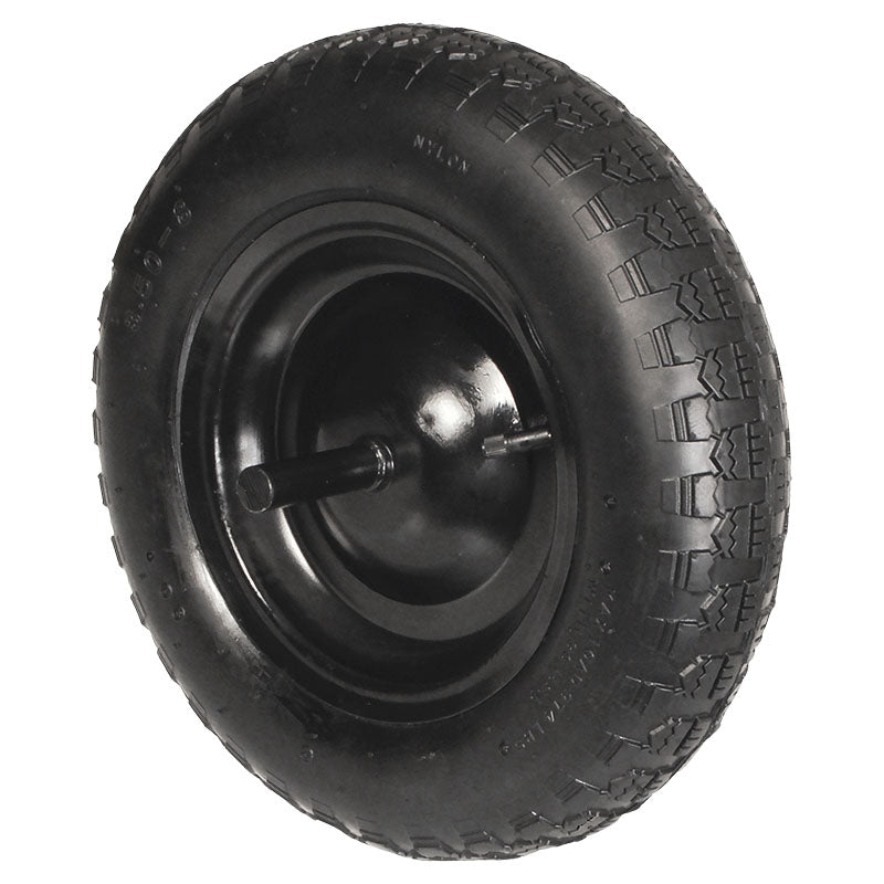 Pneumatic rubber wheel with bolt 14.17" supports 150 kg
