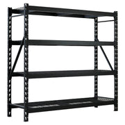 Estante industrial Basic Living acero uso pesado 4 niveles 195.6 x 61 x 183 cm 900 kg por nivel negro