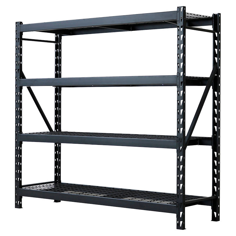 Estante industrial Basic Living acero uso pesado 4 niveles 195.6 x 61 x 183 cm 900 kg por nivel negro