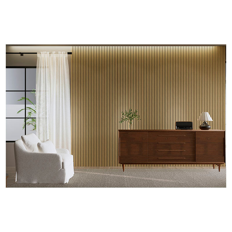 Panel acústico de pared MDF y PET 60 x 260 cm Tezza Nogal