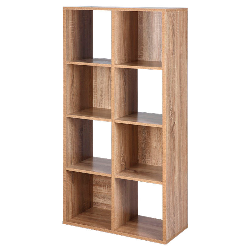 Organizador cubos 8 compartimientos melamina roble 121 x 61 x 29.5 cm