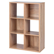 Organizador cubos 6 compartimientos melamina roble 91 x 61 x 29.5 cm
