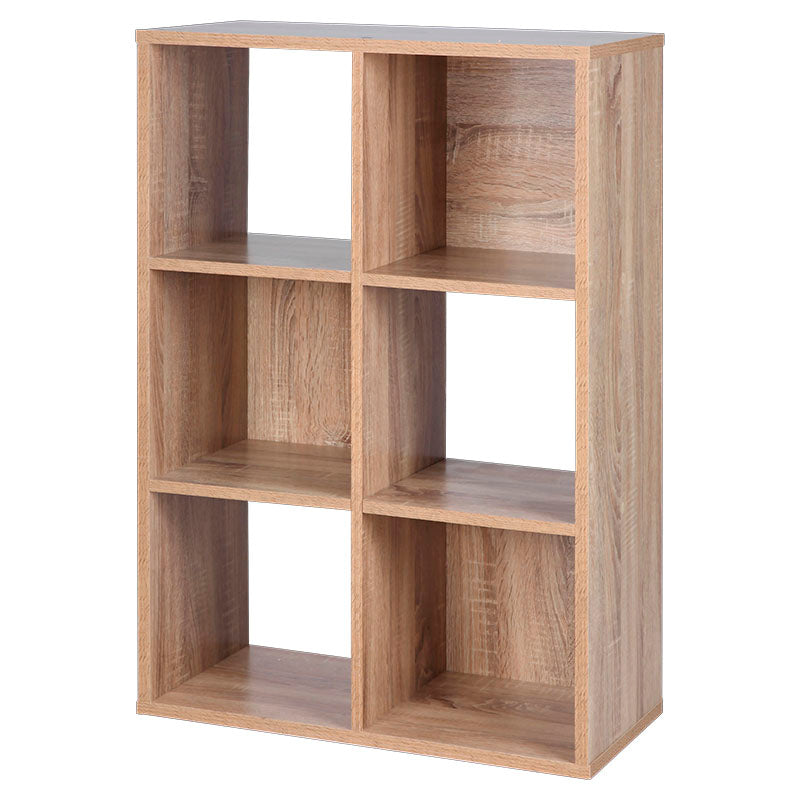 Organizador cubos 6 compartimientos melamina roble 91 x 61 x 29.5 cm