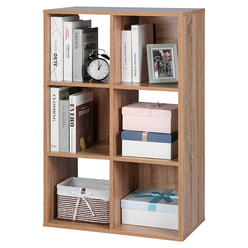 Organizador cubos 6 compartimientos melamina roble 91 x 61 x 29.5 cm