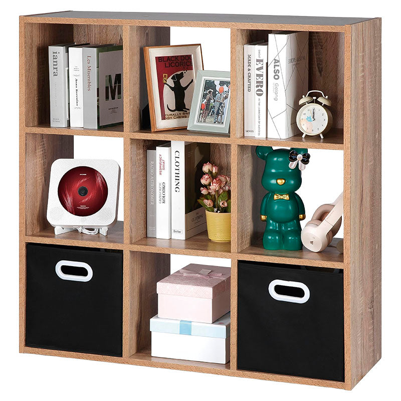 Organizador cubos 9 compartimientos melamina roble 91 x 91 x 29.5 cm