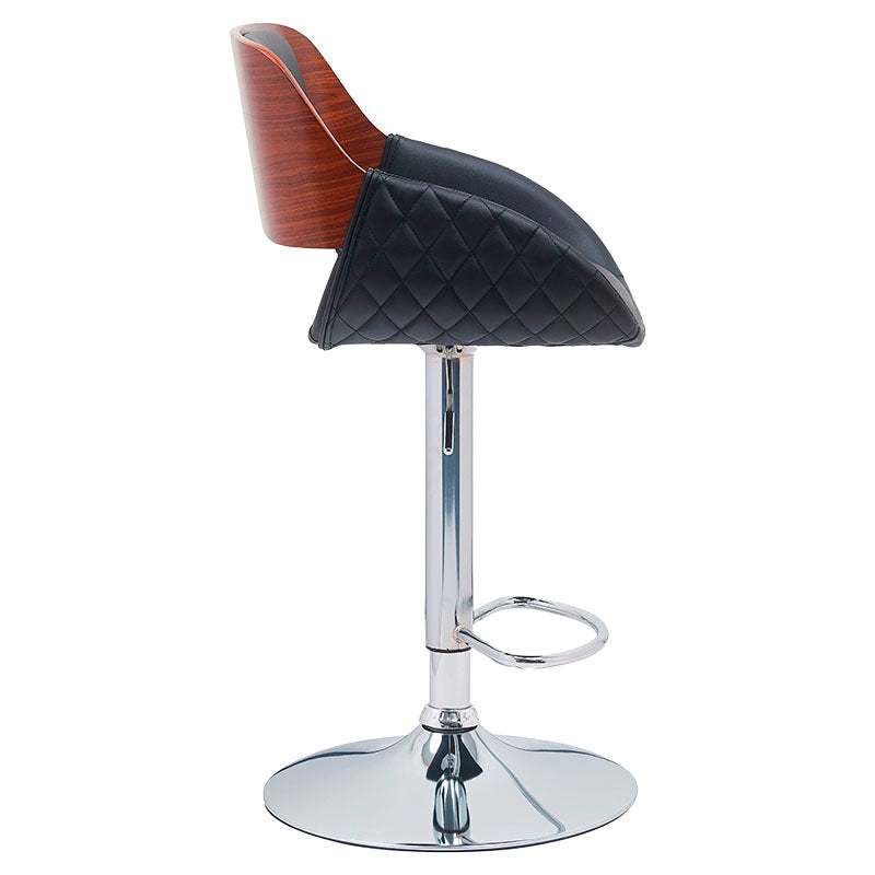 Black bar stool supports up to 117.9 kg Basic Living 52 x 51 x 89 cm