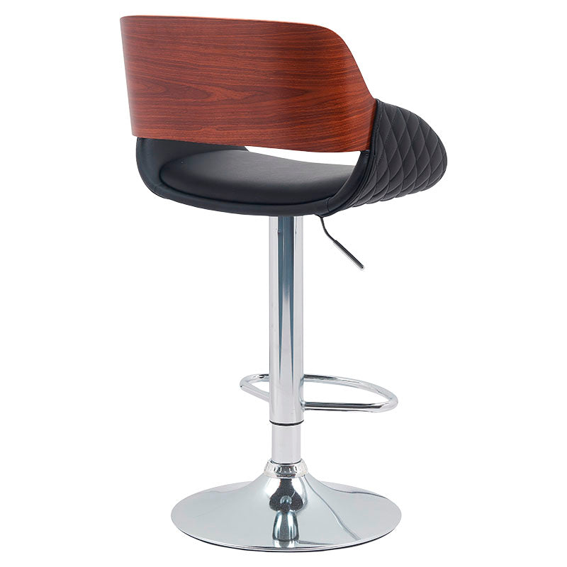Black bar stool supports up to 117.9 kg Basic Living 52 x 51 x 89 cm