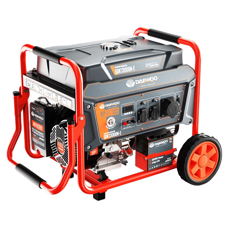 Generador eléctrico 4 tiempos a gasolina 6.200 W doble voltaje 110 y 220 Daewoo