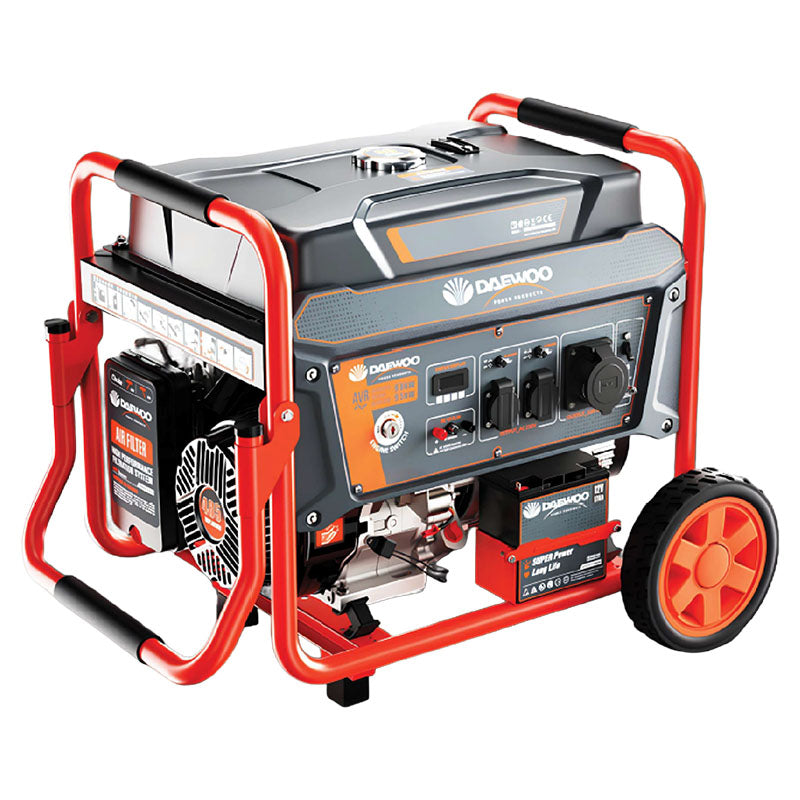 Generador eléctrico 4 tiempos a gasolina 8.000 W doble voltaje 110 y 220 Daewoo