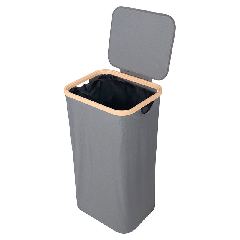 Set de 2 cestas para ropa tela rectangular 100 L gris Basic Living