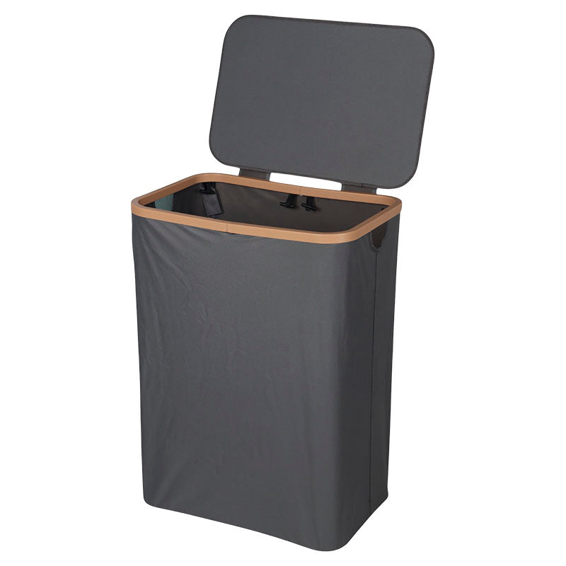 Cesta para ropa tela rectangular 132 L gris Basic Living