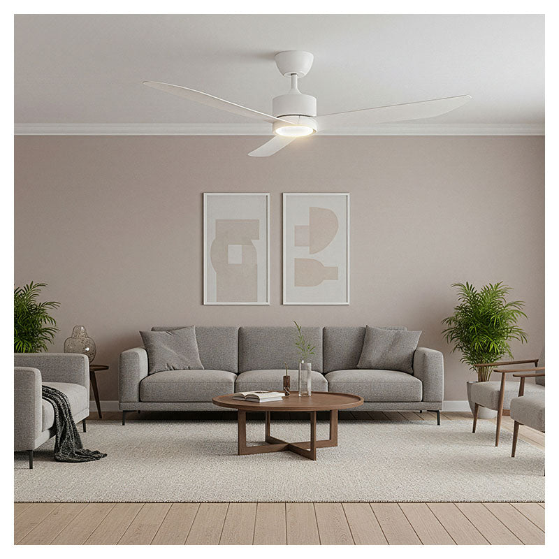 Designers Lighting 52" Smart Ceiling Fan with 4 Reversible Blades, White