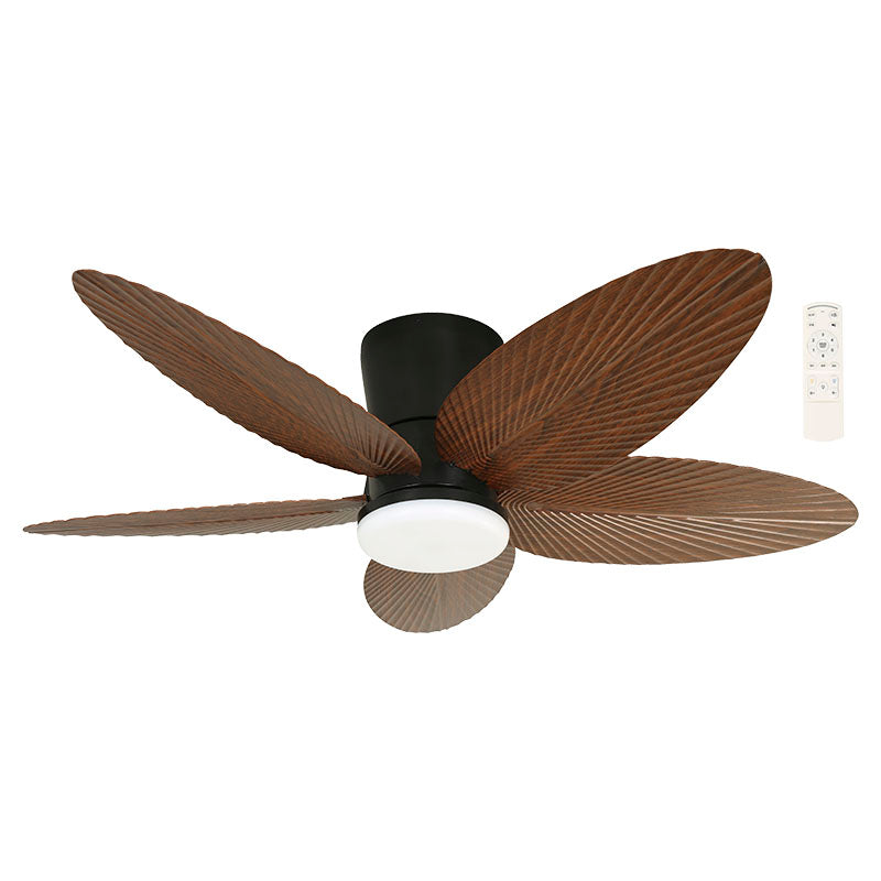 42" Smart Ceiling Fan 5 Wood-Look Blades Black Designers Lighting