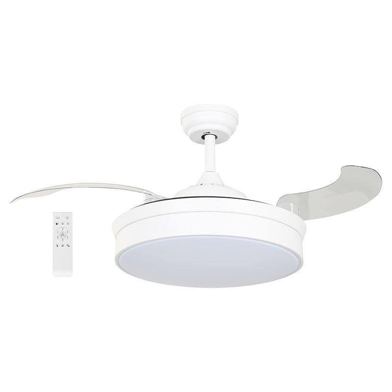 42" White 3-Blade Bluetooth Horn Ceiling Fan Designers Lighting