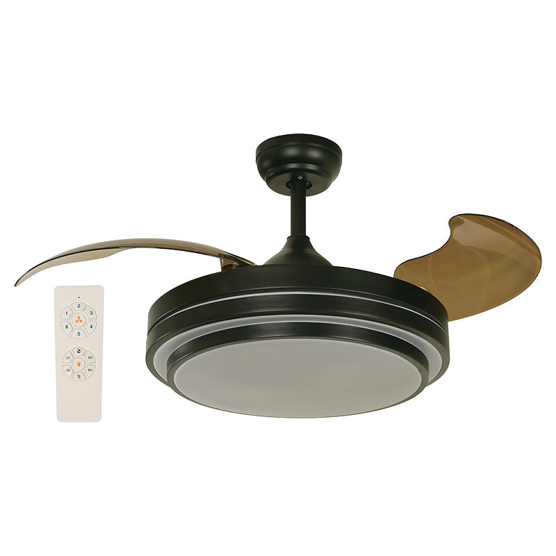 Designers Lighting Matte Black 42" Smart Ceiling Fan with 3 Retractable Blades