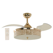 Designers Lighting 42" Gold Smart Ceiling Fan with Glass, 3 Gold Foldable Blades