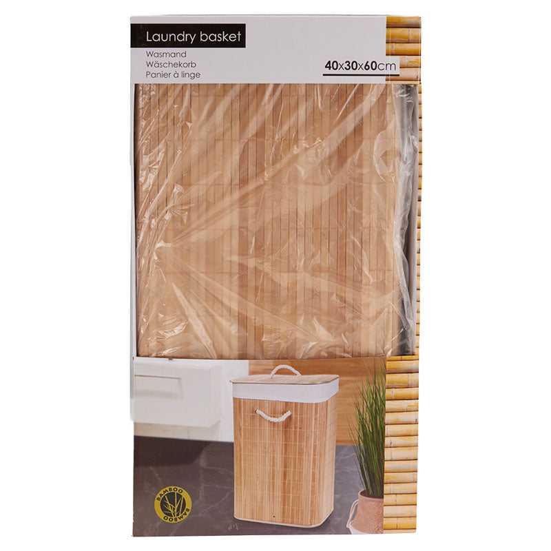 Cesta de lavandería bambú 58 Litros beige