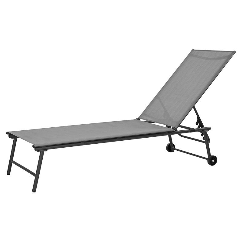 Grey matte reclining sun lounger 31 x 57 x 185 Ambiance