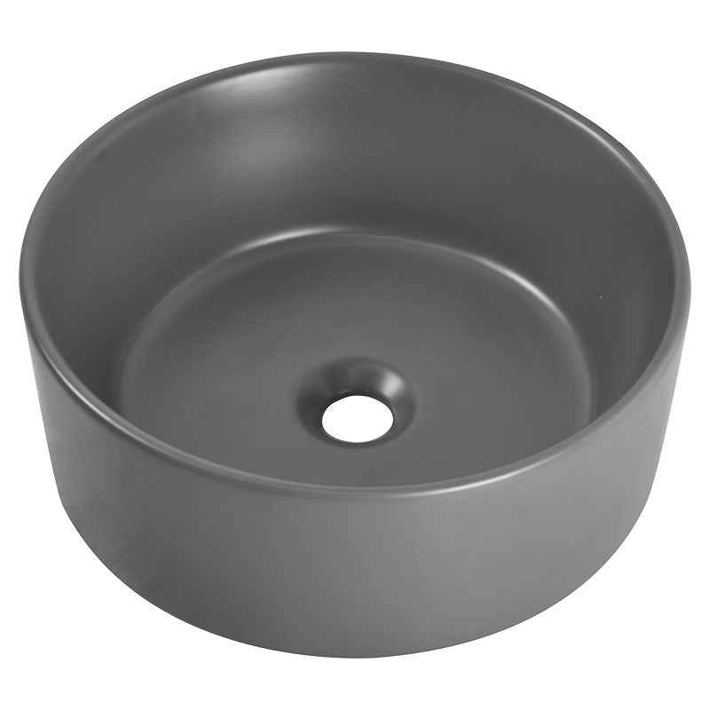 Lavamanos Trigno redondo sobreponer gris mate 41 x 41 x 15.5 cm
