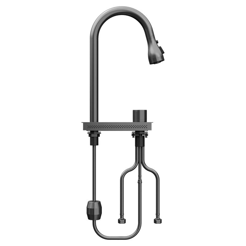 Griferia cocina monomando alto Aqua Nuova plateado satinado