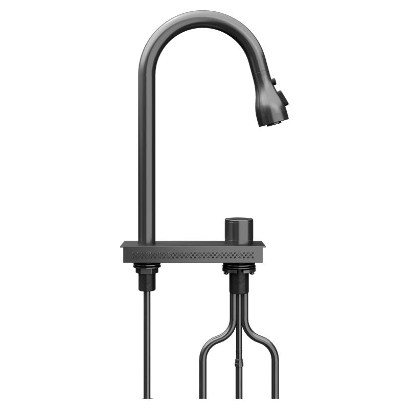 Griferia cocina monomando alto Aqua Nuova plateado satinado