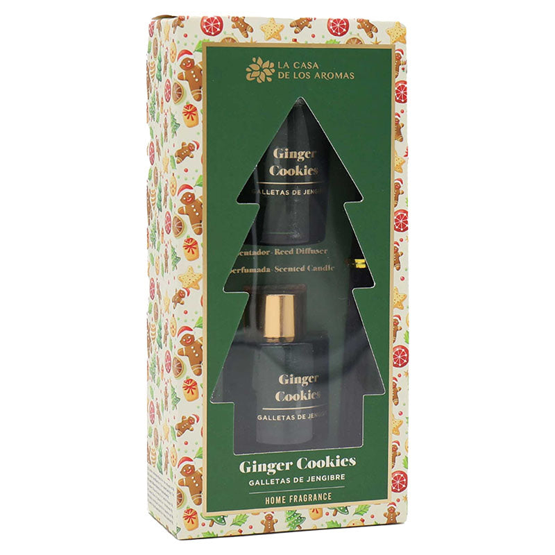 Set navidad ambientador + vela árbol galleta jengibre