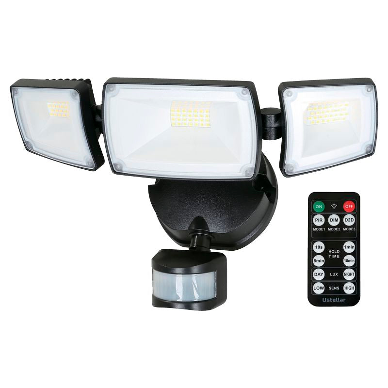 Black outdoor LED floodlight 58 W cool white with motion sensor General Lighting