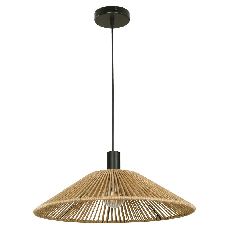 Lámpara colgante rustico café negro 1 luz E27 24825