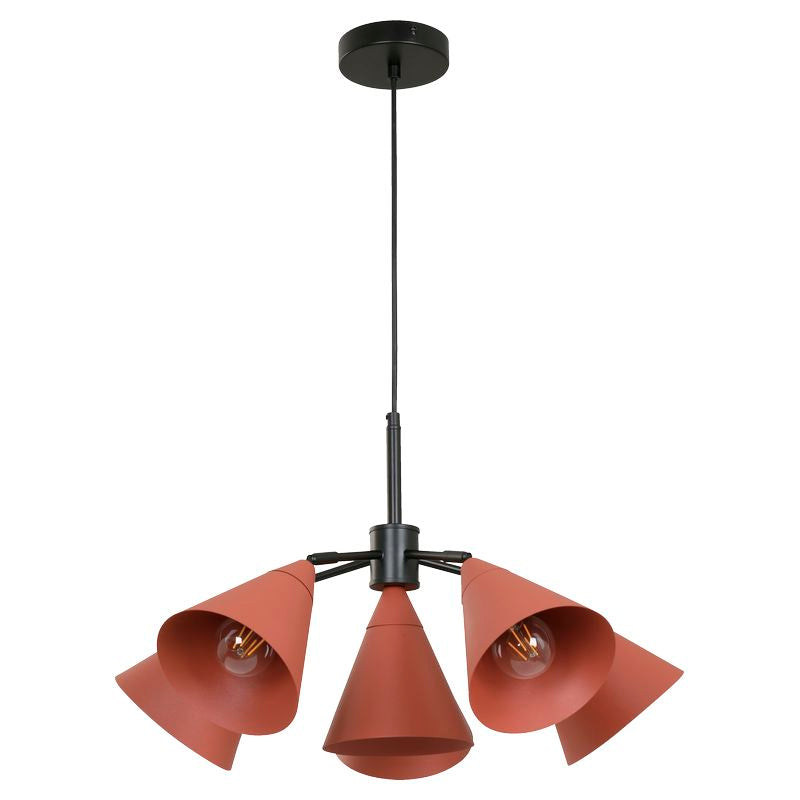 Lámpara colgante moderna chocolate y negro 6 luces E27 34198