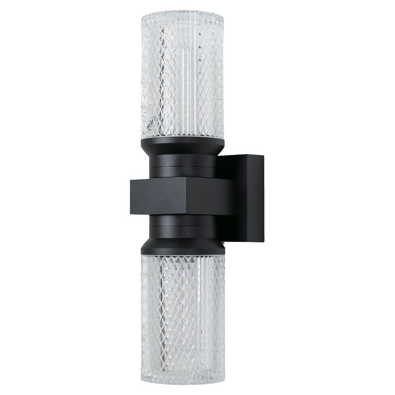 Farol aplique moderno negro 2 luces E27 34207