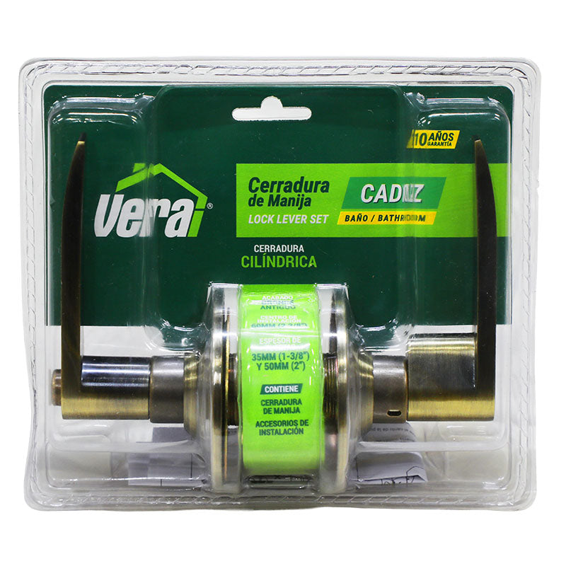 Manija sin llave cerradura y pestillo Bronce acero inoxidable