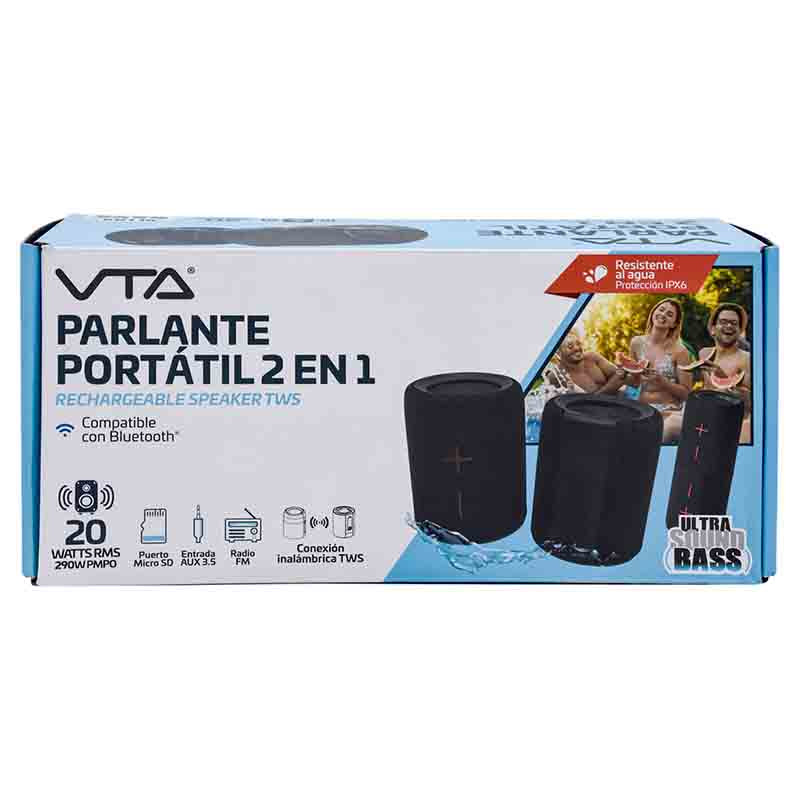 VTA 2-in-1 Rechargeable Bluetooth Speakers 20W