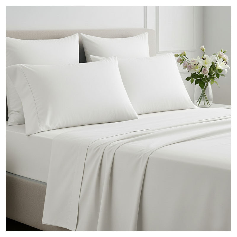 Juego de sábanas twin 100% algodón 3 piezas blanco incluye 1 funda para almohada