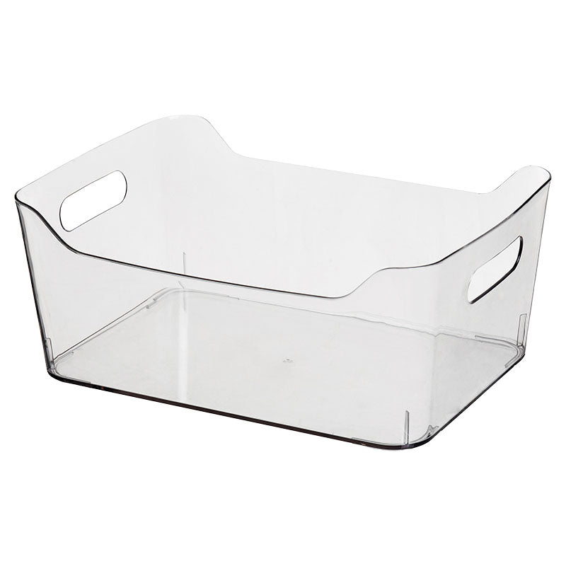 Organizador acrílico con asas laterales transparente 32 x 24 x 14.5 Basic Living