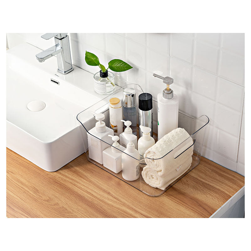 Organizador acrílico con asas laterales transparente 32 x 24 x 14.5 Basic Living