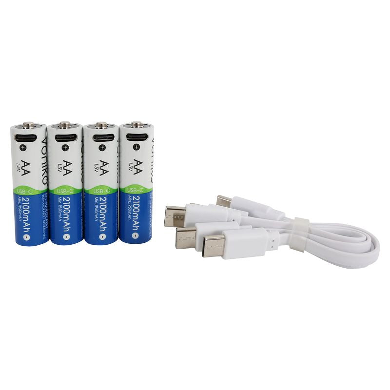 4 baterías recargables AA 2100 mAh Voniko (incluye cable tipo C)