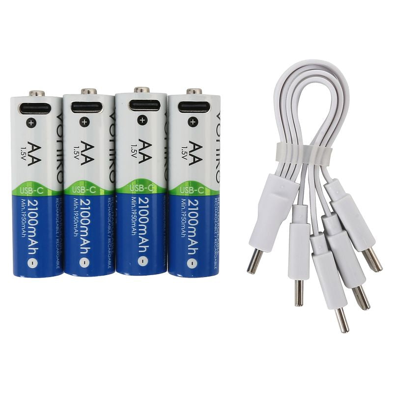 4 baterías recargables AA 2100 mAh Voniko (incluye cable tipo C)