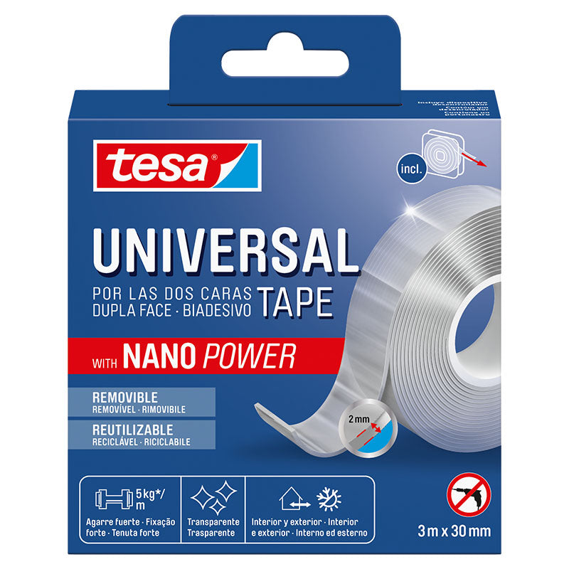 Cinta Nano Tape doble cara 3 cm x 3 m transparente