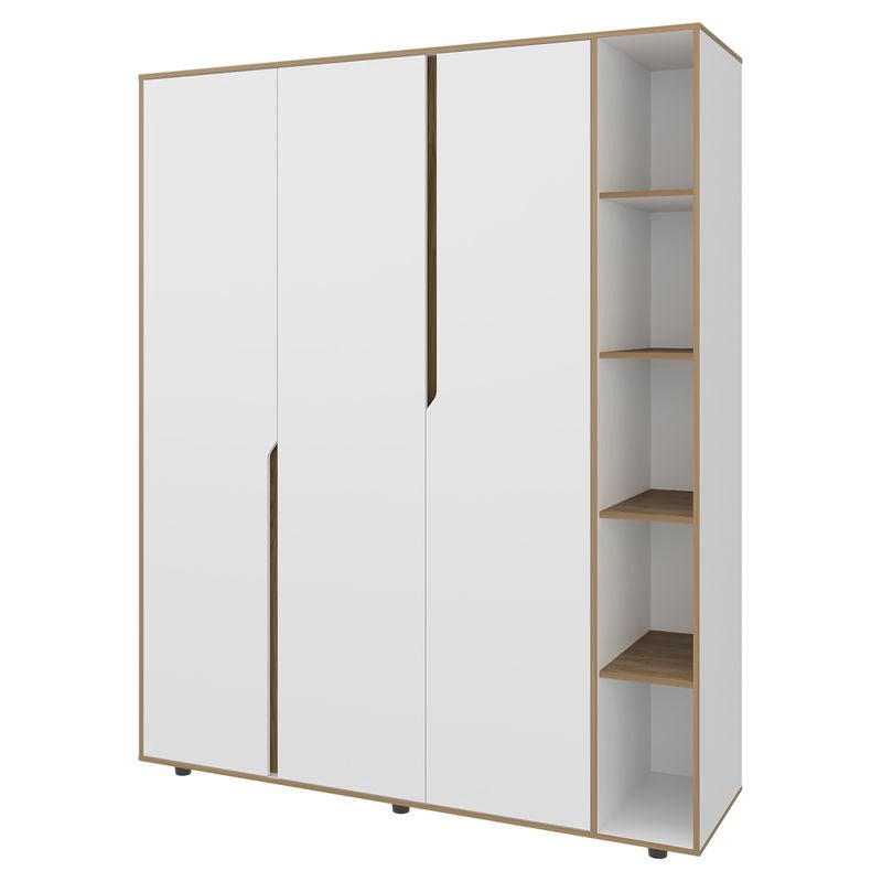 Closet de melamina 3 puertas fresno con blanco 160 x 200 x 51,7 cm