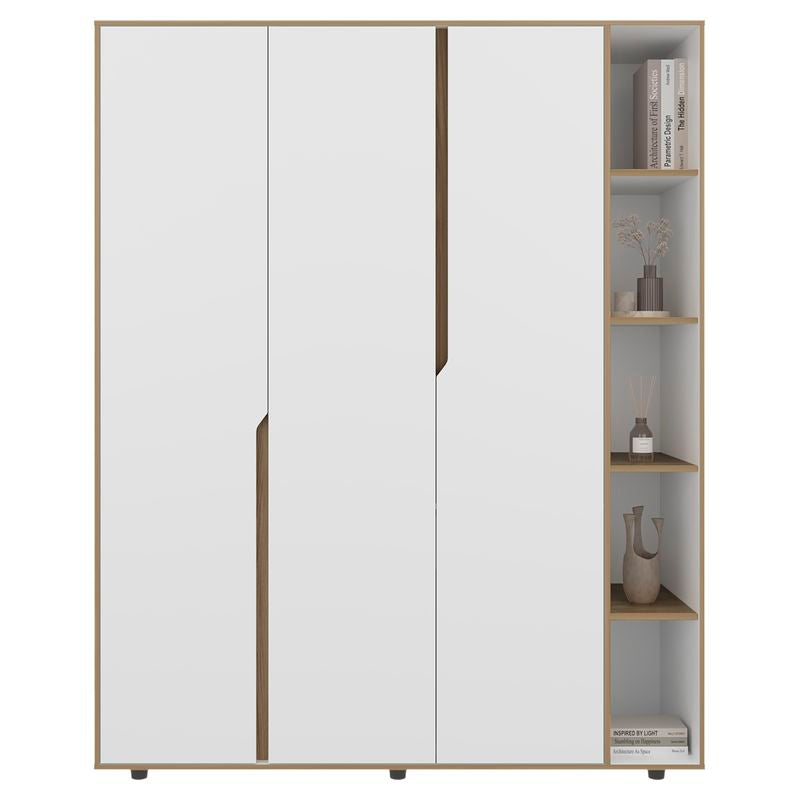 Closet de melamina 3 puertas fresno con blanco 160 x 200 x 51,7 cm